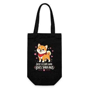 Girl Loves Shiba Inus Doge Kawaii Mom - Gift Bag for Bottles - black - Front