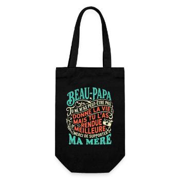 Beau-Papa Humour Cadeau Fête Des Pères Retro - Sac à bouteille - noir - Devant