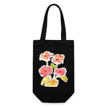 Water-coloured bouquet of flowers - Gift Bag for Bottles - black - Front