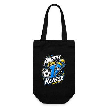Anpfiff Zur 1. Klasse - Geschenkbeutel für Flaschen - Schwarz - Vorne