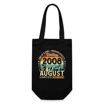 18. Geburtstag Geschenk Mann Original 2008 August - Geschenkbeutel für Flaschen - Schwarz - Vorne