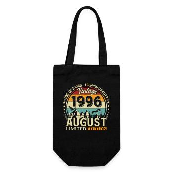 30. Geburtstag Geschenk Mann Original 1996 August - Geschenkbeutel für Flaschen - Schwarz - Vorne