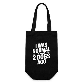 Vor 2 Hunden war ich normal - Geschenkbeutel für Flaschen - Schwarz - Vorne