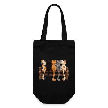 Cadeau Crochet pour les Amateurs de Chats - Sac à bouteille - noir - Devant