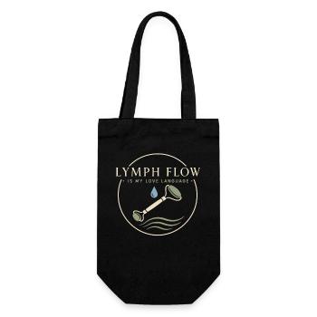Lymphsystem Lymphdrainage Wellness Geschenk - Geschenkbeutel für Flaschen - Schwarz - Vorne