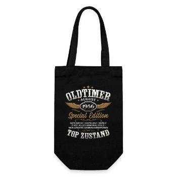 70. Geburtstag Geschenk Mann Oldtimer August 1956 - Geschenkbeutel für Flaschen - Schwarz - Vorne