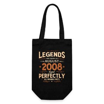 18. Geburtstag Geschenk Mann Legende August 2008 - Geschenkbeutel für Flaschen - Schwarz - Vorne