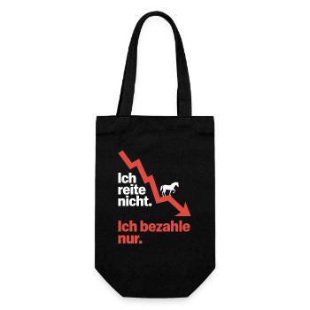 Reite Nicht Bezahle Pferdepapa Pferdemama Pferde - Geschenkbeutel für Flaschen - Schwarz - Vorne