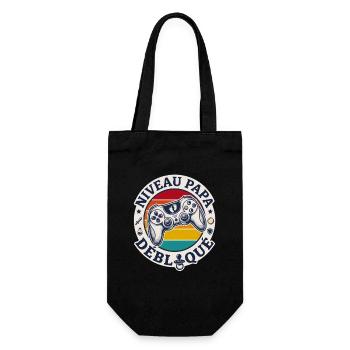 Dad Level Unlocked Gift Dad To Be - Gift Bag for Bottles - black - Front
