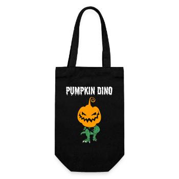 Funny Halloween Pumpkin Dino - Geschenkbeutel für Flaschen - Schwarz - Vorne
