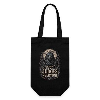 Raven Raven Mon animal spirituel juge tout le monde - Sac à bouteille - noir - Devant