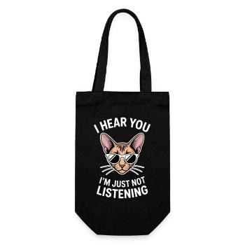 Orientalisch Kurzhaar Geschenk Katzen Sprüche - Geschenkbeutel für Flaschen - Schwarz - Vorne