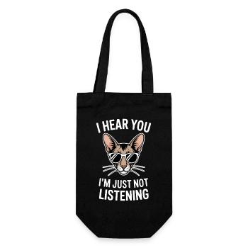 Orientalisch Kurzhaar Geschenk Katzen Sprüche - Geschenkbeutel für Flaschen - Schwarz - Vorne