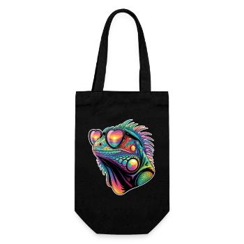 Leguane Sprüche Leguane Lustiges Leguane Geschenk  - Geschenkbeutel für Flaschen - Schwarz - Vorne
