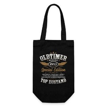74. Geburtstag Geschenk Mann Oldtimer August 1952 - Geschenkbeutel für Flaschen - Schwarz - Vorne