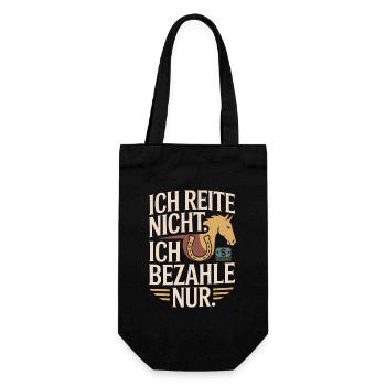 Reite Nicht Bezahle Pferdepapa Pferdemama Pferde - Geschenkbeutel für Flaschen - Schwarz - Vorne