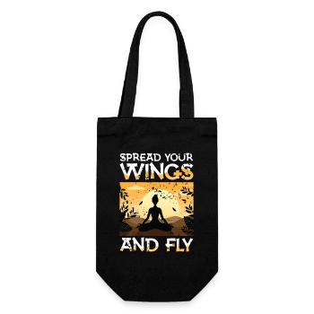 Spread Your Wings And Fly Yoga Meditation - Geschenkbeutel für Flaschen - Schwarz - Vorne