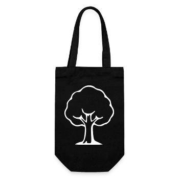 Baum weiß Geschenk Naturliebhaber - Geschenkbeutel für Flaschen - Schwarz - Vorne