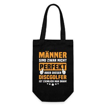 Lustige Discgolfer Sprüche - Geschenkbeutel für Flaschen - Schwarz - Vorne