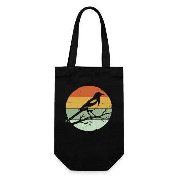 Oiseau pie animal - Sac à bouteille - noir - Devant