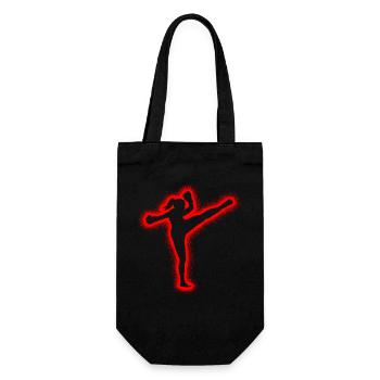 Muay Thai Martial Arts Kickboxer Girls Kickboxing - Gift Bag for Bottles - black - Front