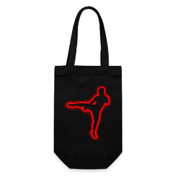 Muay Thai Kampfsport Kickboxer Jungen Kickboxen  - Geschenkbeutel für Flaschen - Schwarz - Vorne