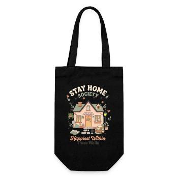 Stay Home Wohnidylle – Innenwelt - Geschenkbeutel für Flaschen - Schwarz - Vorne