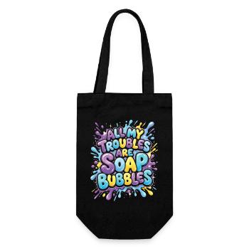 All My Troubles Are Soap Bubbles - Gift Bag for Bottles - black - Front