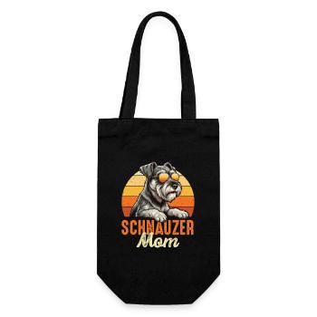 Schnauzer-Mama Miniatur-Standard-Riesenstolz - Geschenkbeutel für Flaschen - Schwarz - Vorne