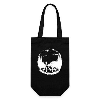 Mountain Biker Illustration - Gift Bag for Bottles - black - Front