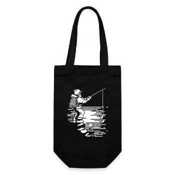 Pêche au pixel art - Sac à bouteille - noir - Devant