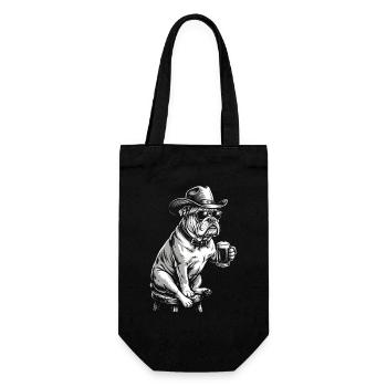 Chien de Cowboy Bière Bouledogue drôle - Sac à bouteille - noir - Devant