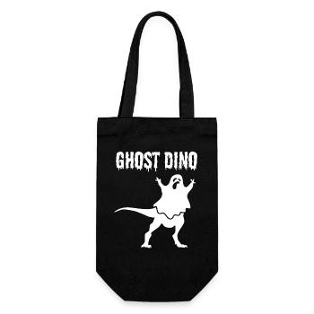 Funny Halloween Ghost Dino Funny Ghost Dinosaur - Geschenkbeutel für Flaschen - Schwarz - Vorne