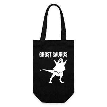 Funny Halloween Ghost Saurus Funny Ghost Dino - Geschenkbeutel für Flaschen - Schwarz - Vorne