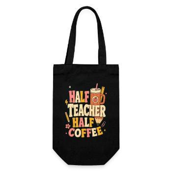 Half Teacher Half Coffee - Gift Bag for Bottles - black - Front