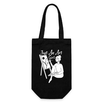 Funny Art Painter Just An Art Girl Drawing Gift - Geschenkbeutel für Flaschen - Schwarz - Vorne