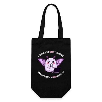 Un tutoriel, nouvelle identité – Humour de papillon de nuit - Sac à bouteille - noir - Devant