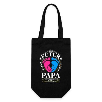 Futur Papa 2027 - Cadeau Annonce Grossesse Bébé - Sac à bouteille - noir - Devant