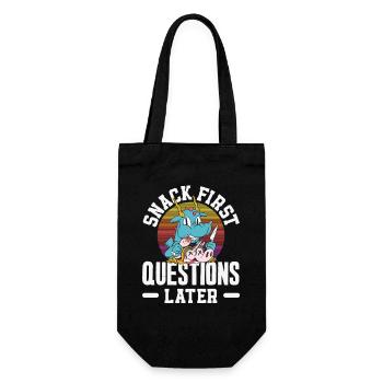 Ich Benötige Snacks, Lustiger Tierhumor - Geschenkbeutel für Flaschen - Schwarz - Vorne
