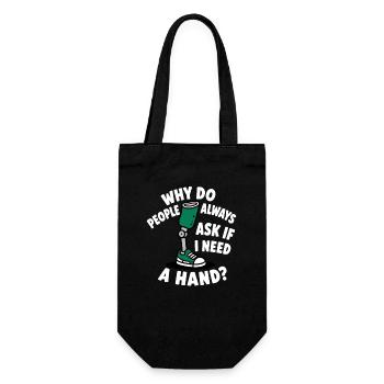 Warum fragen mich die Leute, ob ich eine Hand brau - Geschenkbeutel für Flaschen - Schwarz - Vorne