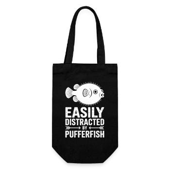 Kugelfische Sprüche Lustiges Kugelfische Geschenk  - Geschenkbeutel für Flaschen - Schwarz - Vorne