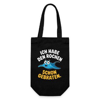 Rochen Schon Gebraten Stachelrochen Manta Rochen - Geschenkbeutel für Flaschen - Schwarz - Vorne