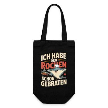Rochen Schon Gebraten Stachelrochen Manta Rochen - Geschenkbeutel für Flaschen - Schwarz - Vorne