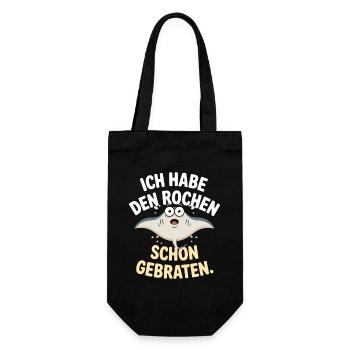 Rochen Schon Gebraten Stachelrochen Manta Rochen - Geschenkbeutel für Flaschen - Schwarz - Vorne