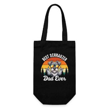 Bester Schnauzer-Vater aller Zeiten stolzer Hundebesitzer - Geschenkbeutel für Flaschen - Schwarz - Vorne