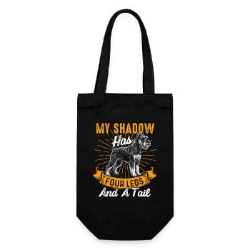 Mein Schatten hat vier Beine Schnauzer Liebe - Geschenkbeutel für Flaschen - Schwarz - Vorne