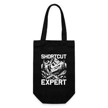 Shortcut Expert Wandern Berge Bergsteigen - Geschenkbeutel für Flaschen - Schwarz - Vorne