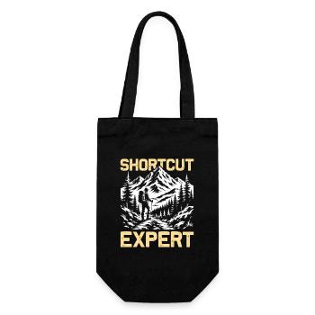 Shortcut Expert Wandern Berge Bergsteigen - Geschenkbeutel für Flaschen - Schwarz - Vorne