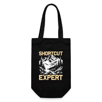 Shortcut Expert Wandern Berge Bergsteigen - Geschenkbeutel für Flaschen - Schwarz - Vorne