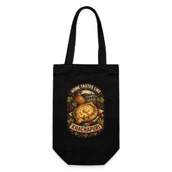 Georgien Georgier Tbilisi Sakartvelo Khachapuri - Geschenkbeutel für Flaschen - Schwarz - Vorne
